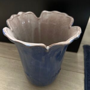 Stangl Blue Color Wide Vase Impressed 326  Stangl USA on the Base.